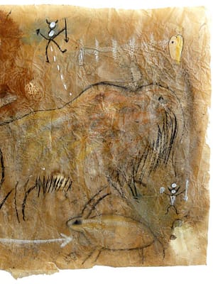Mano con mammut Pittura - Galleria d\'Arte Online Expositio con Artisti ed Opere Reali
