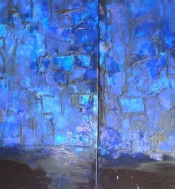 Triptique blue Pittura - Galleria d\'Arte Online Expositio con Artisti ed Opere Reali