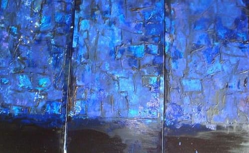 Triptique blue Pittura - Galleria d\'Arte Online Expositio con Artisti ed Opere Reali