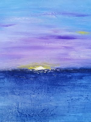 Sunrise at Mediterranean sea Pittura - Galleria d\'Arte Online Expositio con Artisti ed Opere Reali