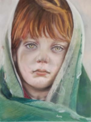Bambina afghana Pittura - Galleria d\'Arte Online Expositio con Artisti ed Opere Reali