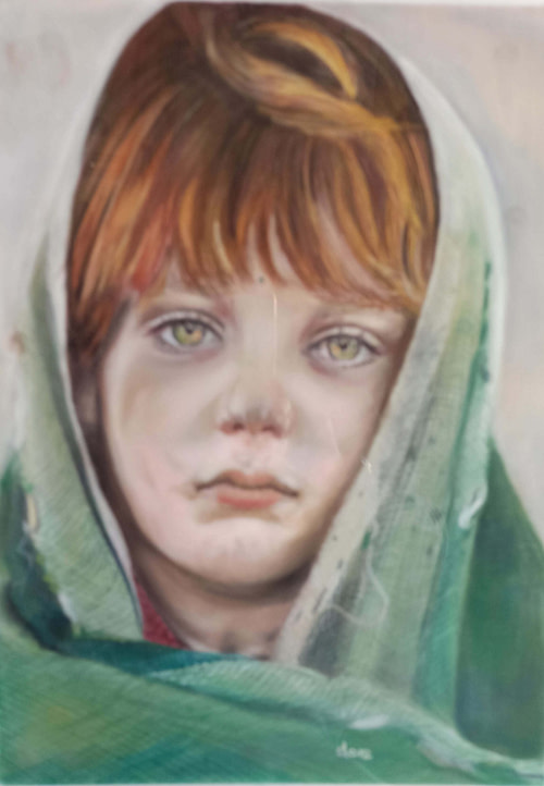 Bambina afghana Pittura - Galleria d\'Arte Online Expositio con Artisti ed Opere Reali