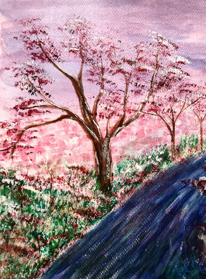Spring in Japan Pittura - Galleria d\'Arte Online Expositio con Artisti ed Opere Reali